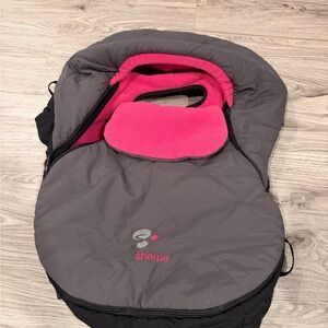 Gray and Pink Kids Stroller Cover